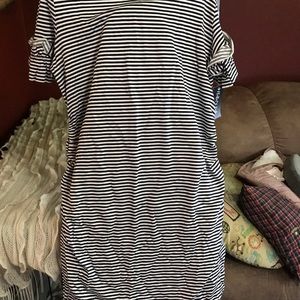 Maternity dress striped black/white